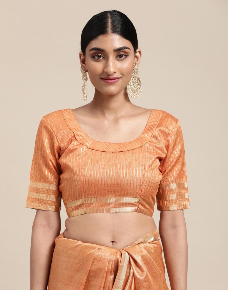 Orange And Golden Silk Saree | Sudathi