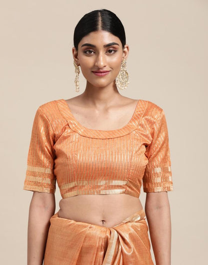 Orange And Golden Silk Saree | Sudathi