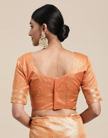 Orange And Golden Silk Saree | Sudathi