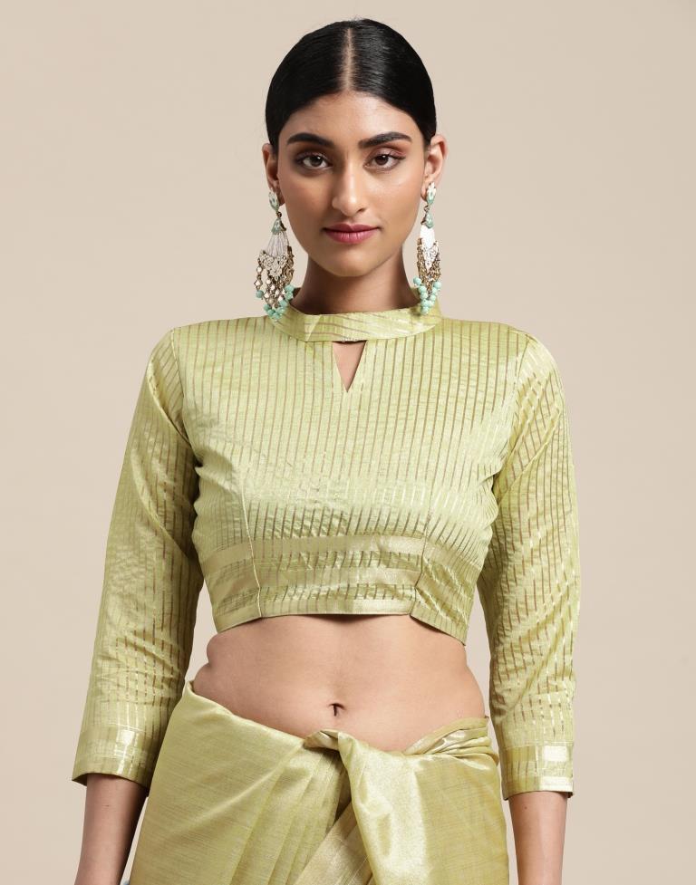 Pista And Golden Silk Saree | Sudathi