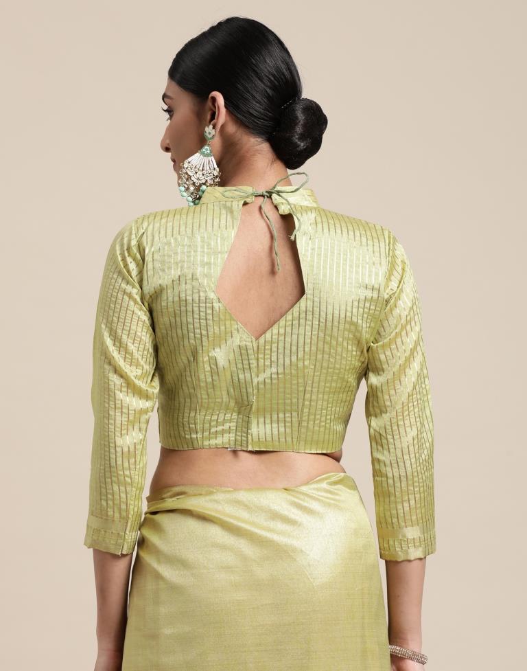 Pista And Golden Silk Saree | Sudathi