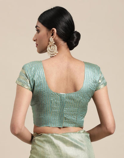 Jungle Green And Golden Silk Saree | Sudathi