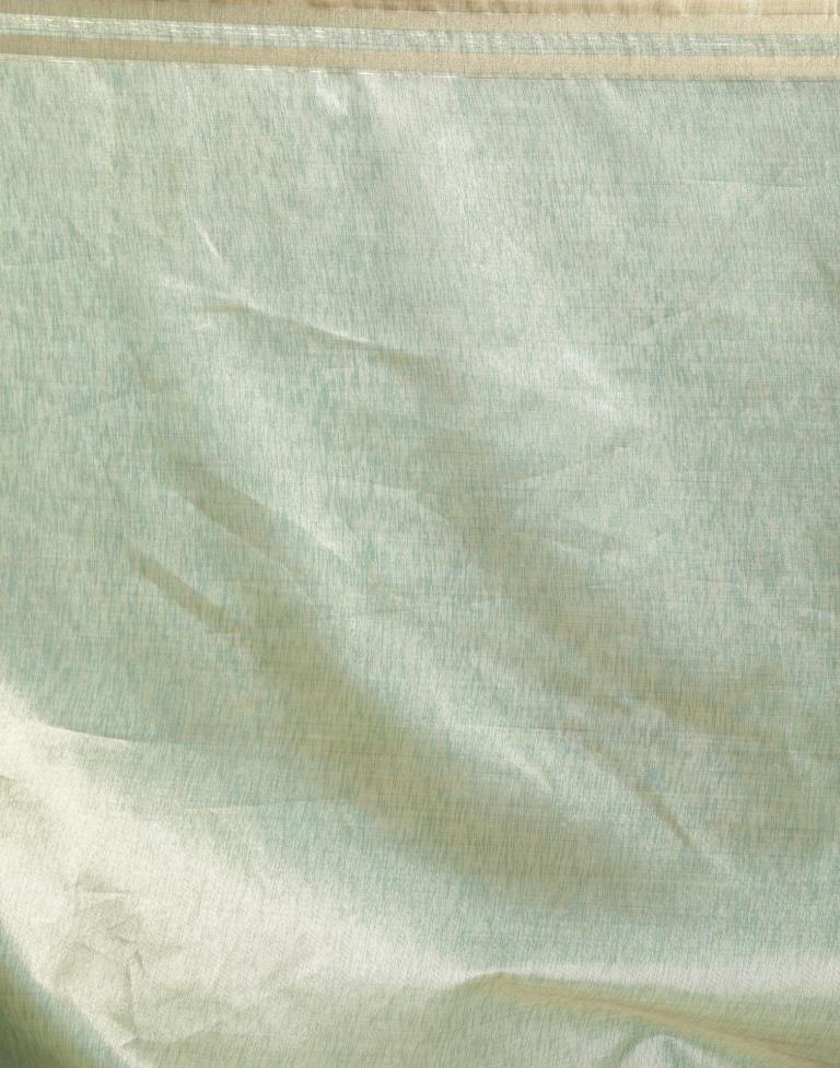 Jungle Green And Golden Silk Saree | Sudathi