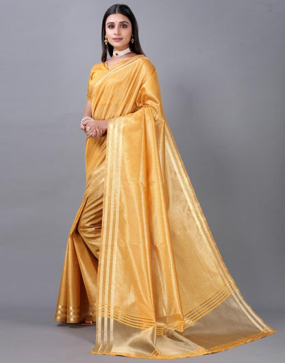 Turmeric Yellow Woven Silk Saree | Sudathi
