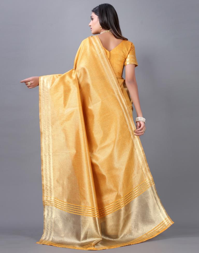 Turmeric Yellow Woven Silk Saree | Sudathi