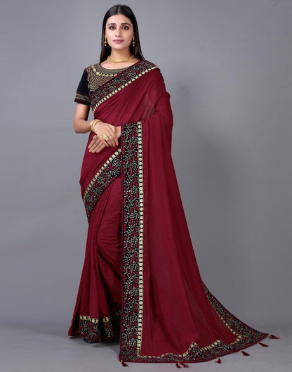 Maroon Silk Saree | Sudathi
