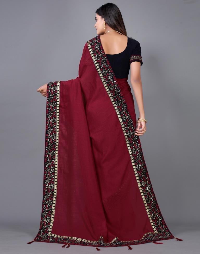 Maroon Silk Saree | Sudathi