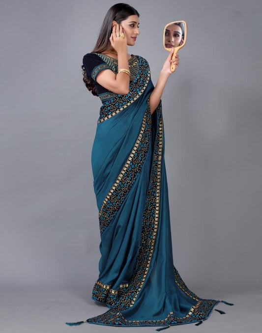 Rama Blue Silk Saree | Sudathi