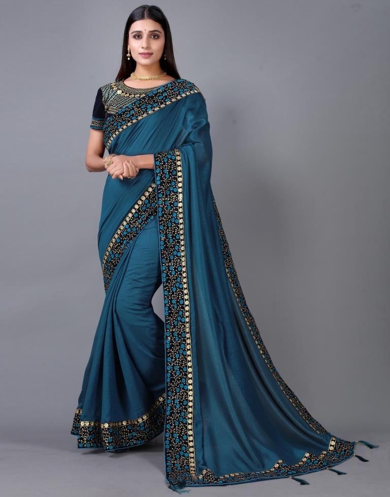 Rama Blue Silk Saree | Sudathi