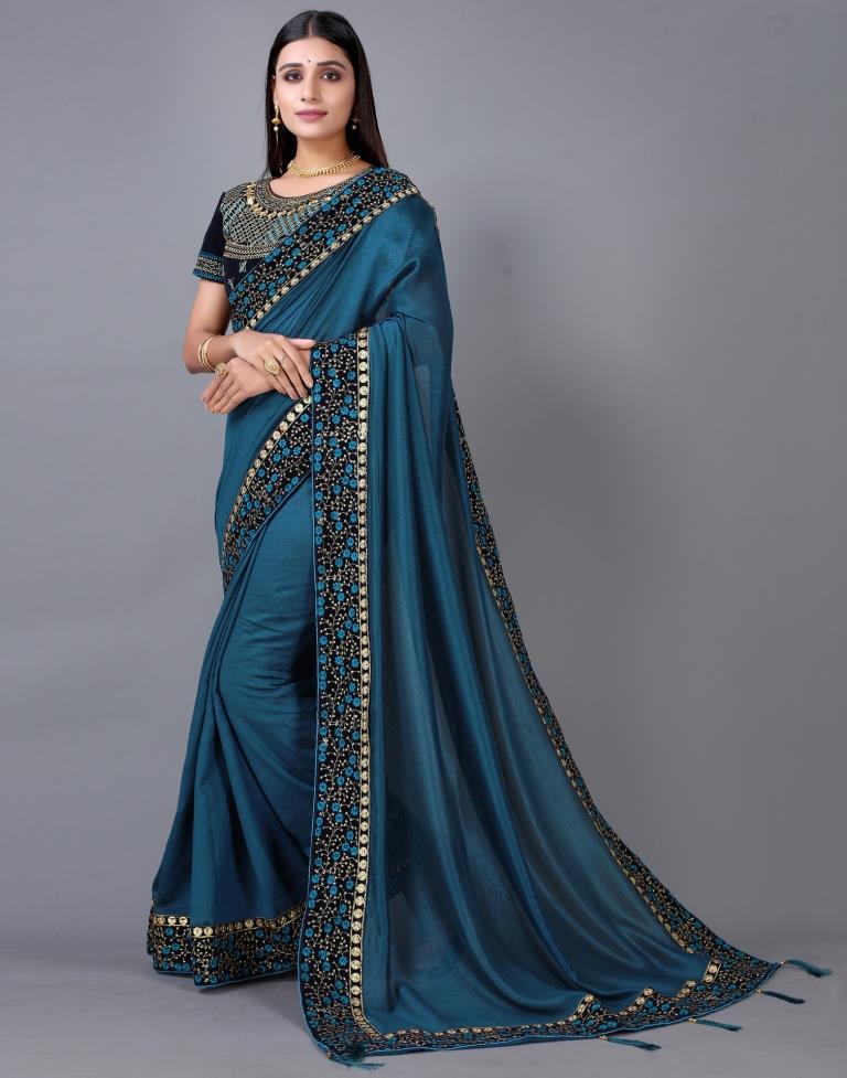 Rama Blue Silk Saree | Sudathi