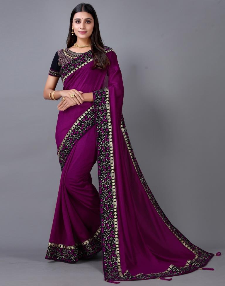 Wine Silk Saree | Sudathi