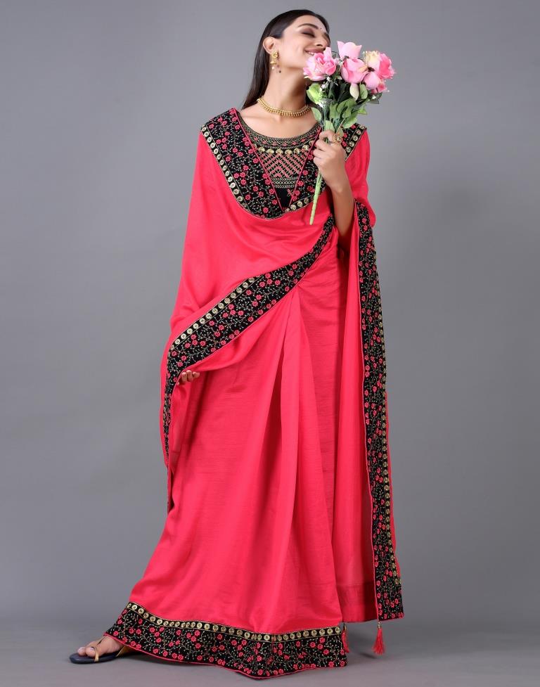 Hot Pink Silk Saree | Sudathi