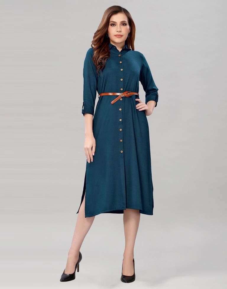 Nevy Blue A-line Dress | Sudathi