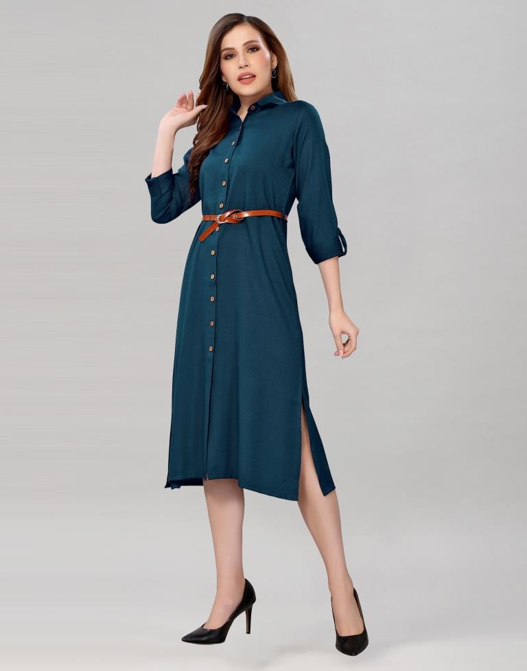 Nevy Blue A-line Dress | Sudathi