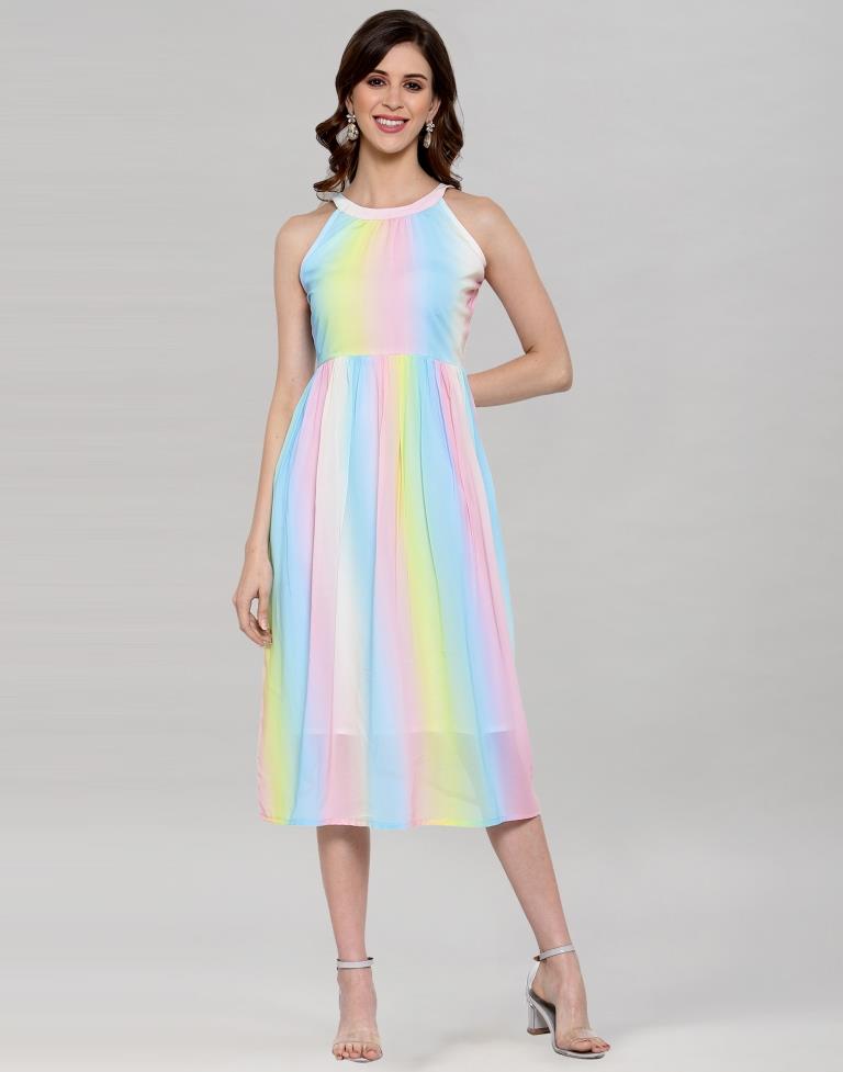 Multicolour Digital Print Dress | Sudathi