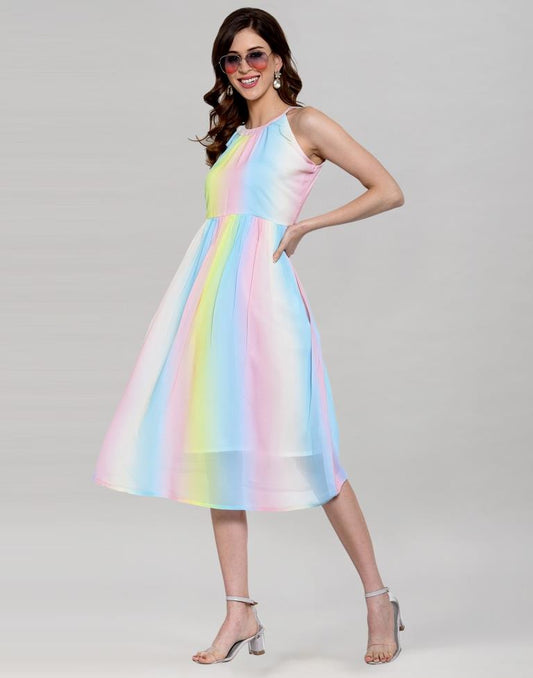 Multicolour Digital Print Dress | Sudathi
