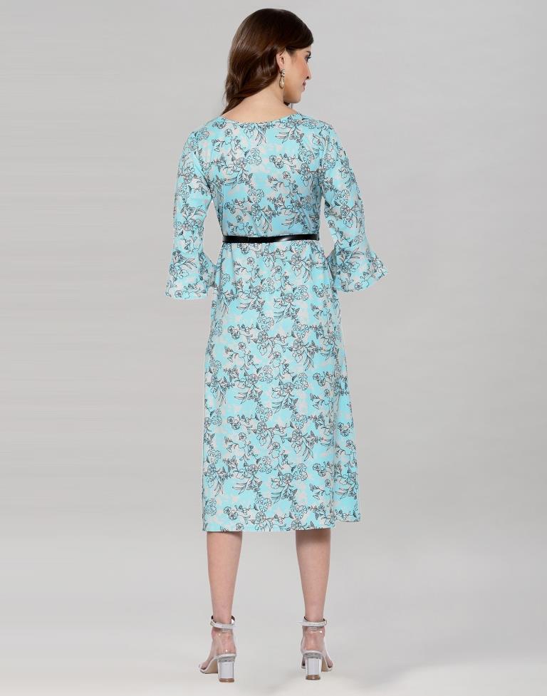 Sky Blue Printed Dress | Sudathi