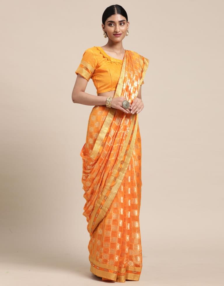 Orange Silk Saree | Sudathi