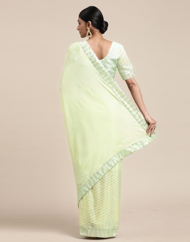 Pastel Mint Green Silk Saree | Sudathi