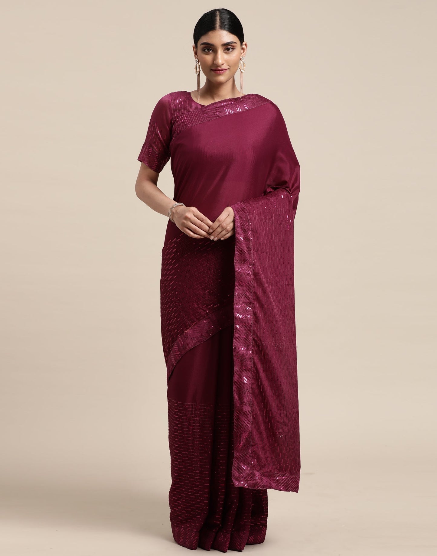 Magenta Silk Saree | Sudathi