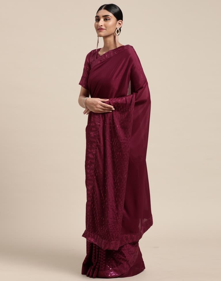 Magenta Silk Saree | Sudathi