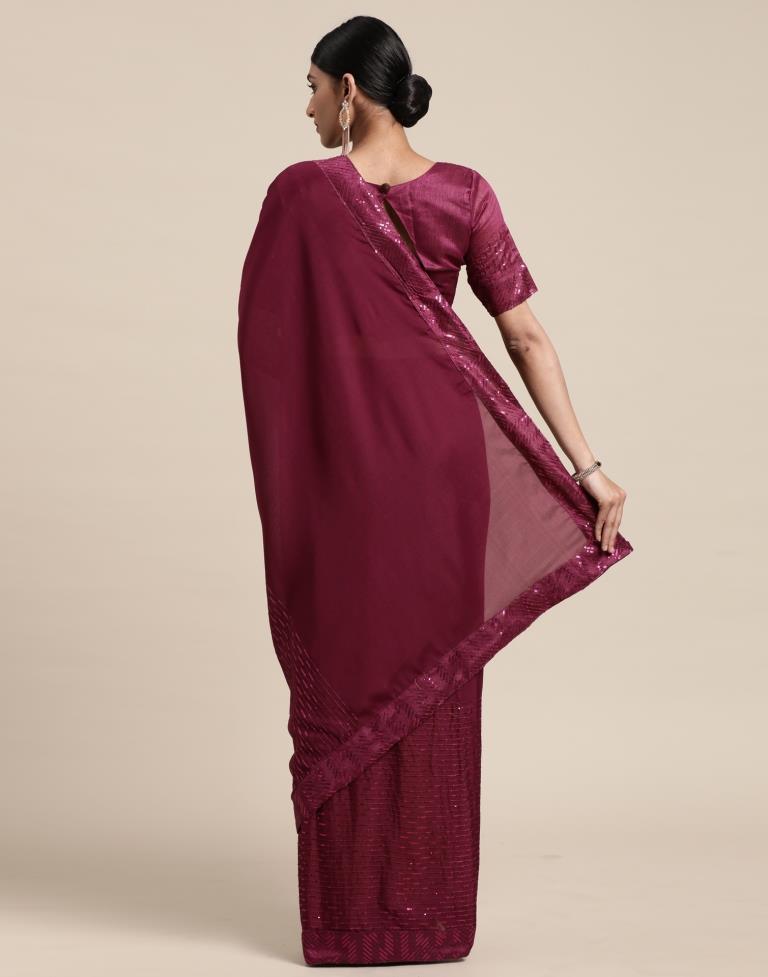 Magenta Silk Saree | Sudathi
