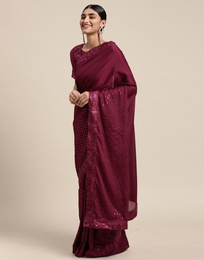 Magenta Silk Saree | Sudathi