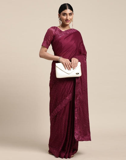 Magenta Silk Saree | Sudathi
