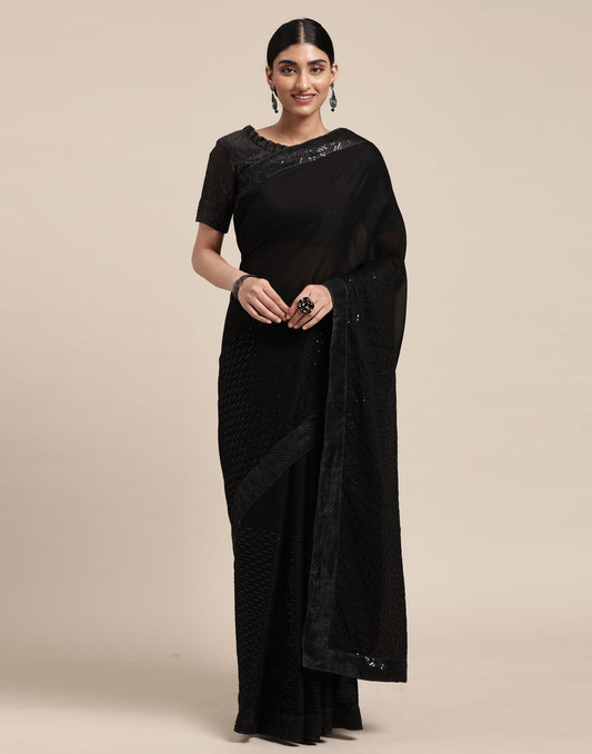 Black Silk Saree | Sudathi