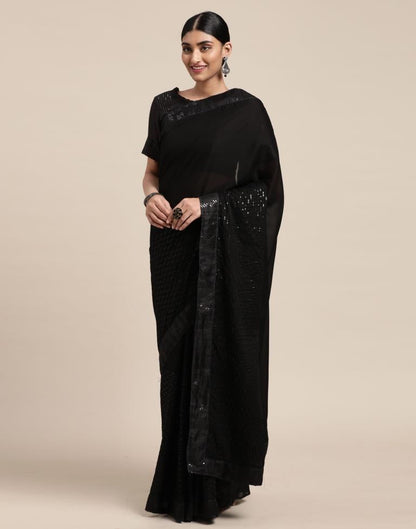 Black Silk Saree | Sudathi