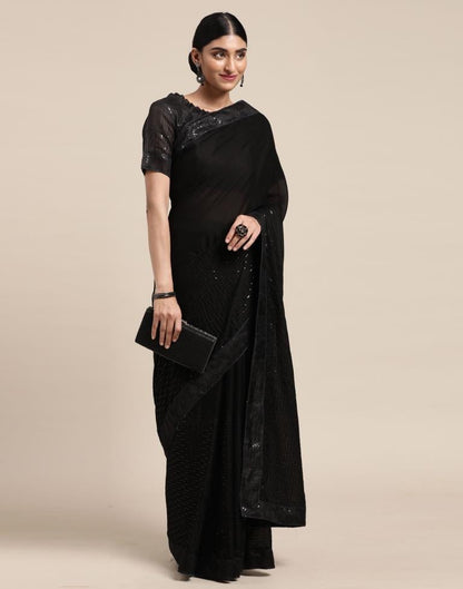 Black Silk Saree | Sudathi