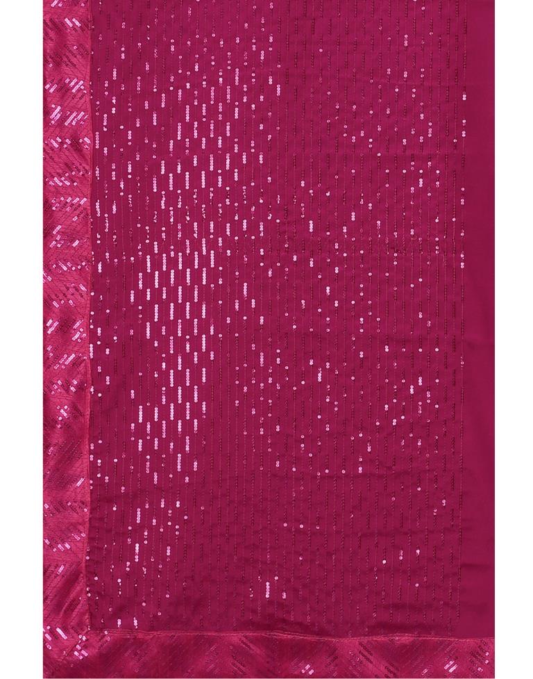 Pink Sequence Silk Saree | Sudathi