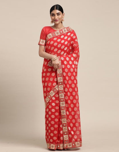 Red Embroidery Saree | Sudathi