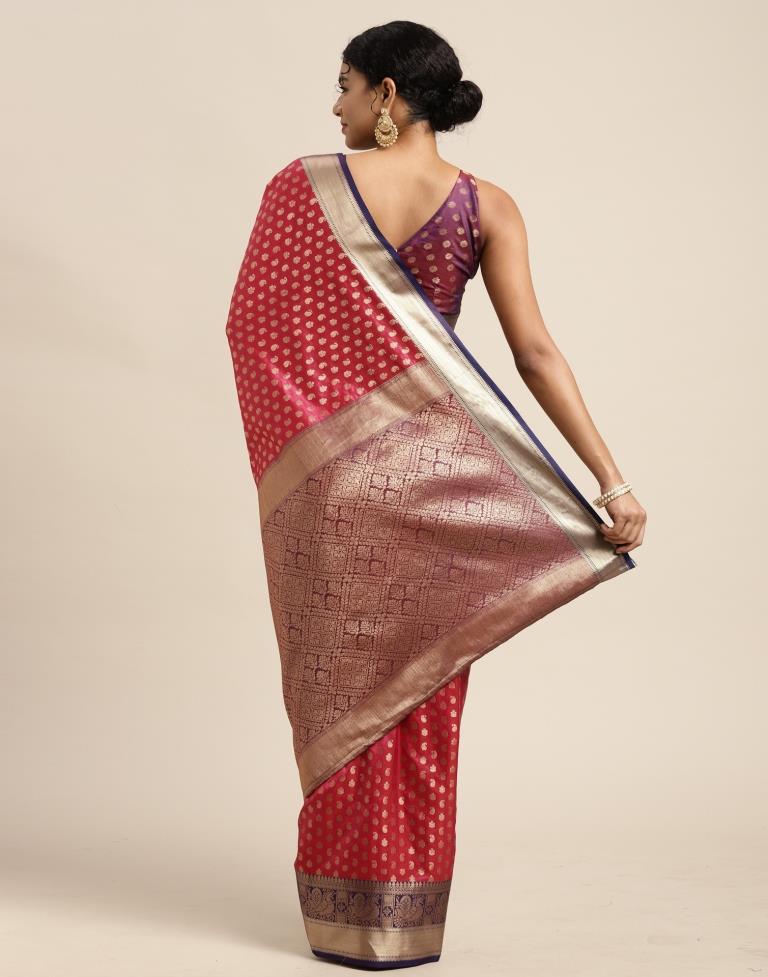 Dark Pink Silk Saree | Leemboodi