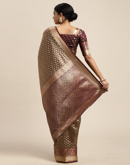 Dark Brown Silk Saree | Sudathi