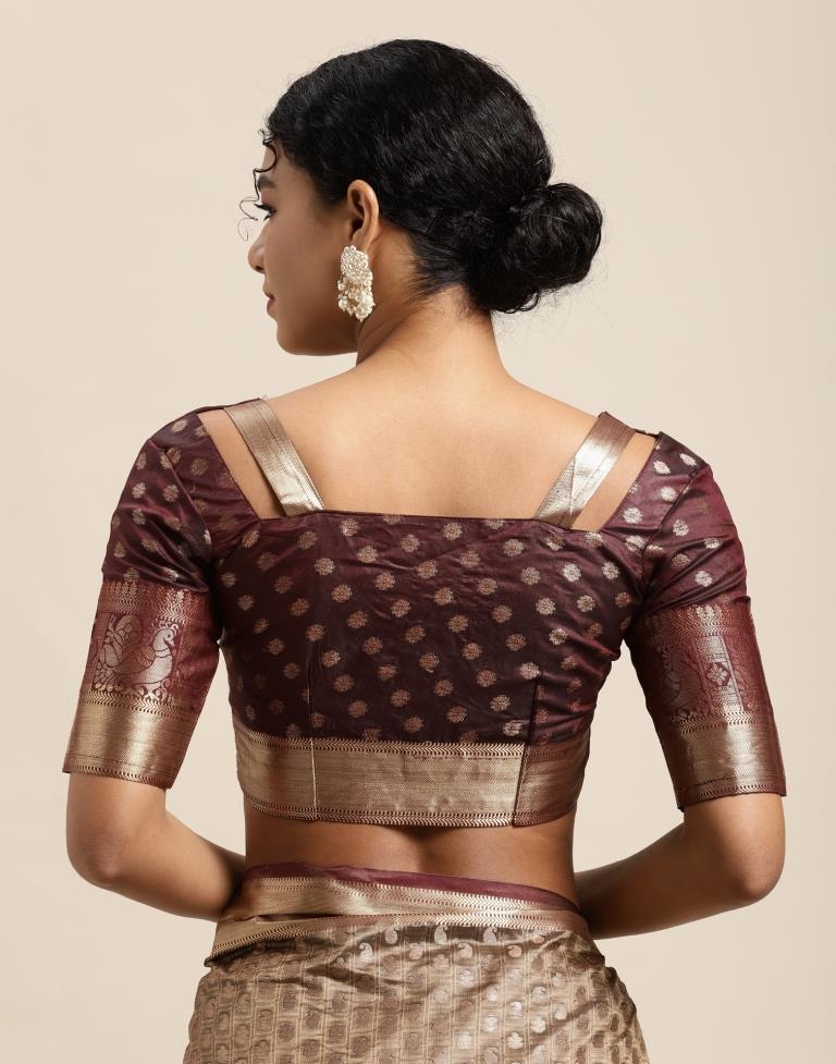 Dark Brown Silk Saree | Sudathi