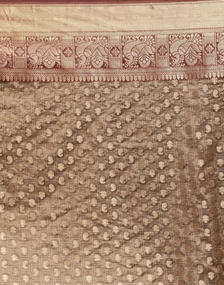 Dark Brown Silk Saree | Sudathi