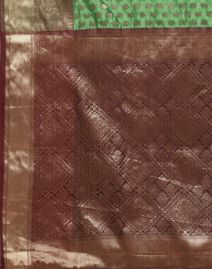 Parrot Green Silk Saree | Leemboodi