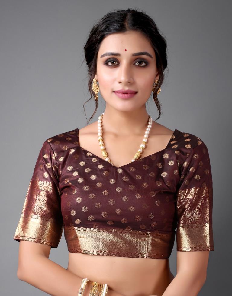 Dark Blue Banarasi Silk Saree | Sudathi