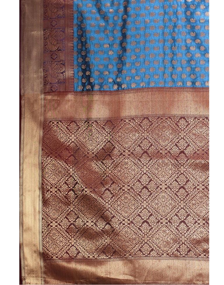 Dark Blue Banarasi Silk Saree | Sudathi