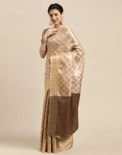 Beige Cotton Silk Saree | Sudathi