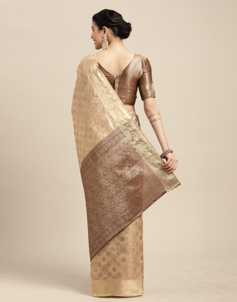 Beige Cotton Silk Saree | Sudathi