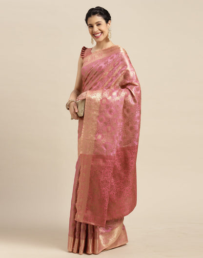 Baby Pink Cotton Silk Saree | Sudathi