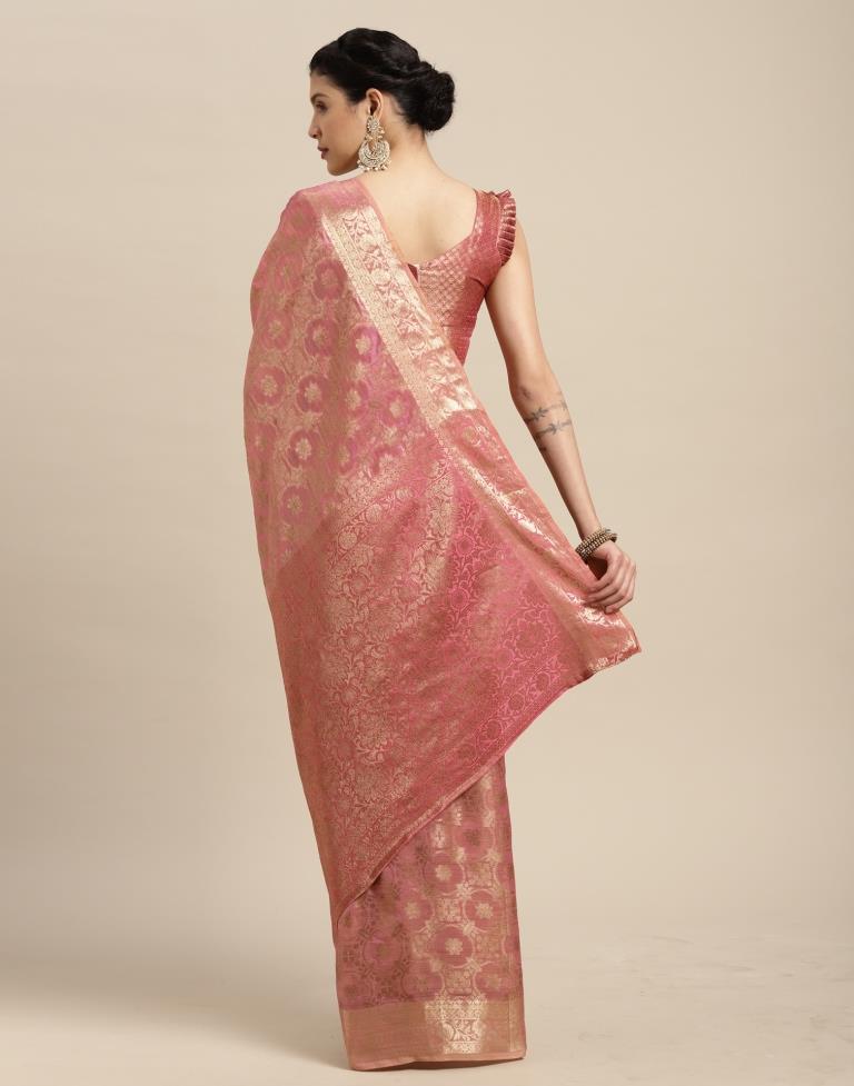 Baby Pink Cotton Silk Saree | Sudathi