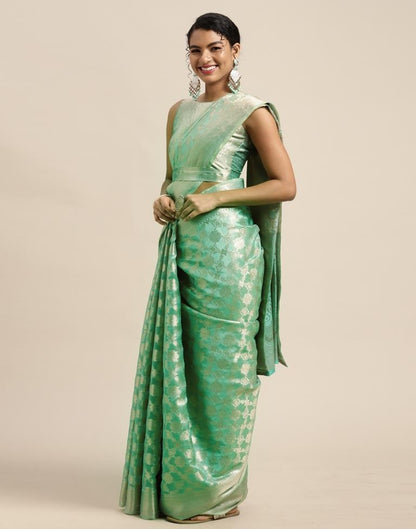 Mint Green Silk Saree | Sudathi