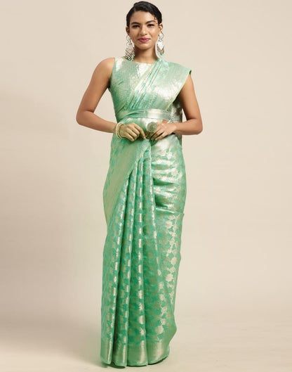 Mint Green Silk Saree | Sudathi