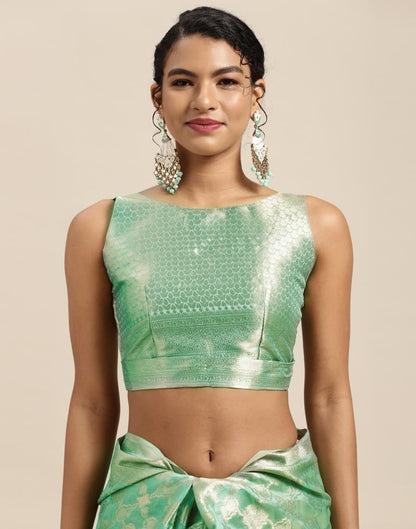 Mint Green Silk Saree | Sudathi