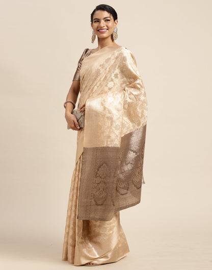 Cream Silk Saree | Sudathi