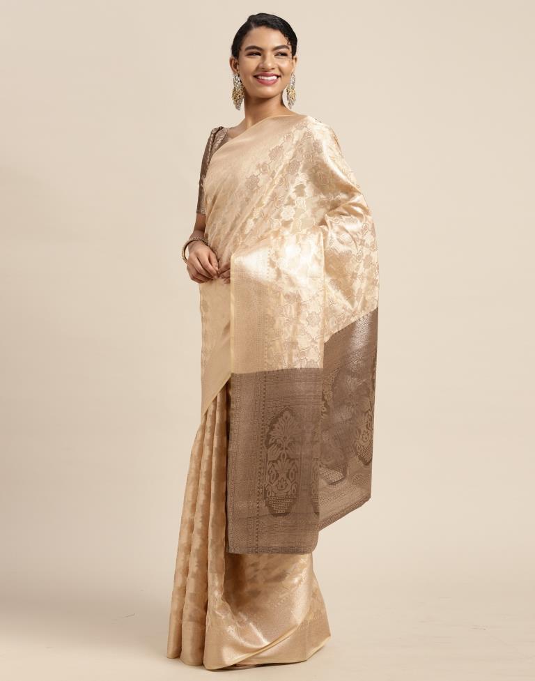 Cream Silk Saree | Sudathi