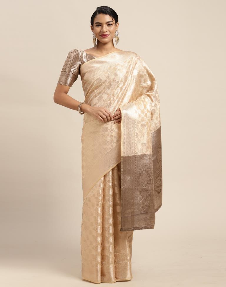 Cream Silk Saree | Sudathi